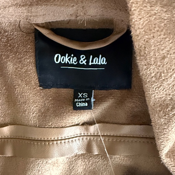 Ookie lala Nordstrom Tan faux Leather Jacket XS - Picture 6 of 9